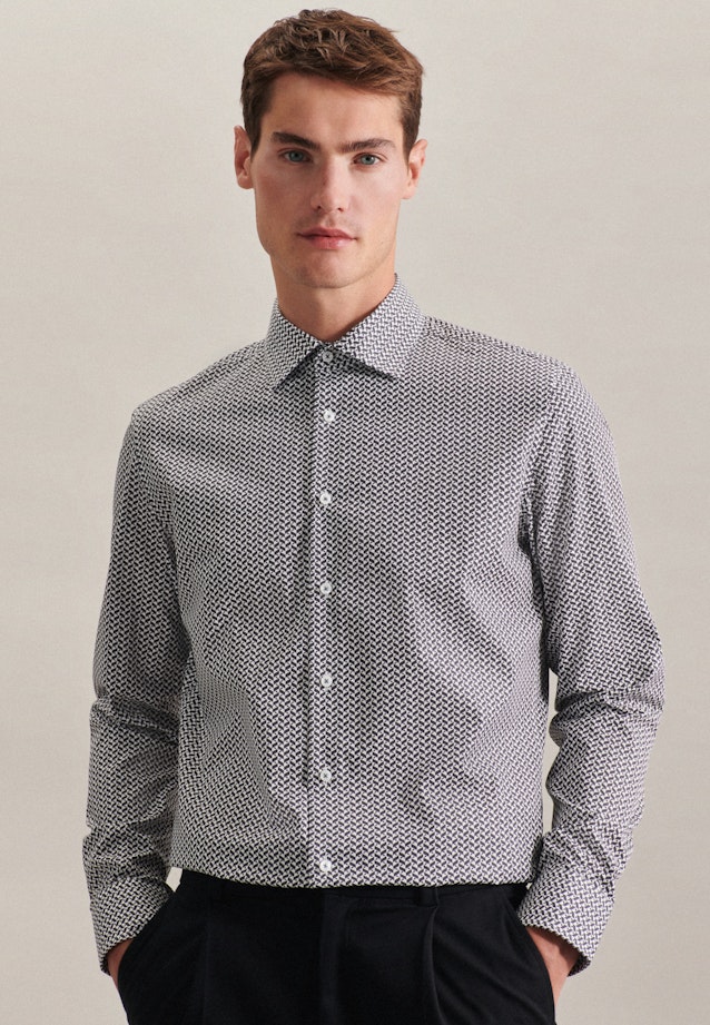 Chemise Business X-Slim Popeline Col Kent in Gris |  Seidensticker Onlineshop