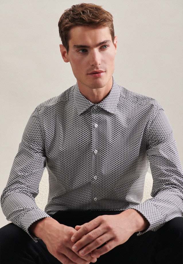 Chemise Business X-Slim Popeline Col Kent in Gris |  Seidensticker Onlineshop