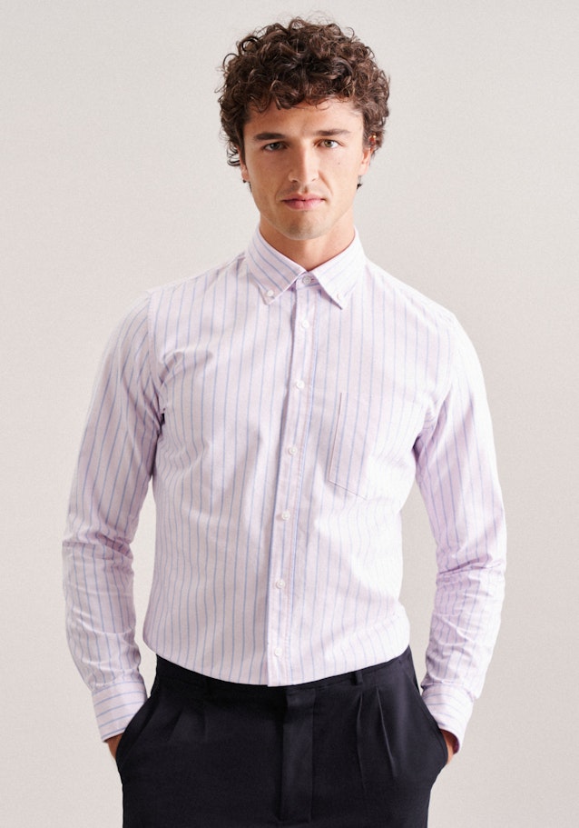 Business Shirt in Shaped with Button-Down-Collar in Pink | Seidensticker Onlineshop