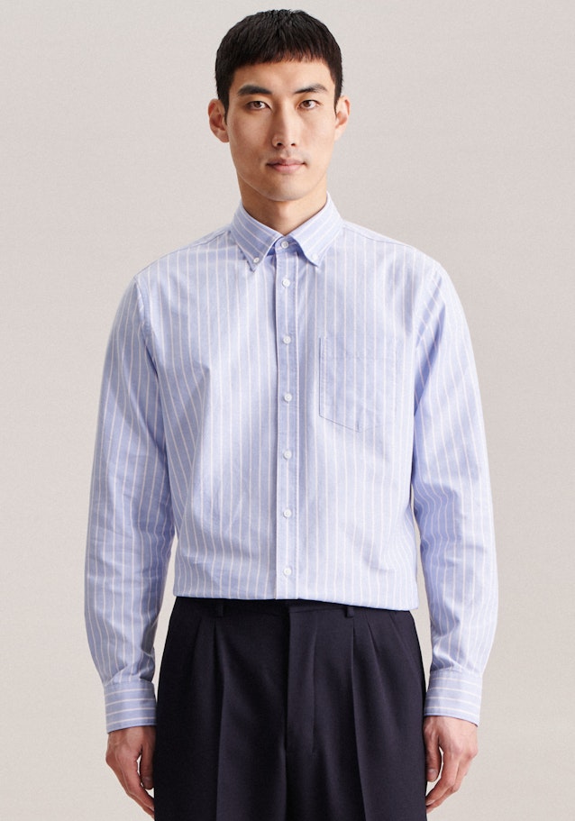 Business Shirt in Shaped with Button-Down-Collar in Light Blue | Seidensticker Onlineshop