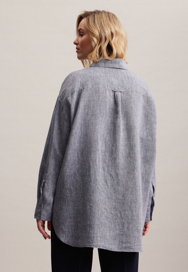 Grande taille Collar Long Blouse in Dark Blue | Seidensticker online shop