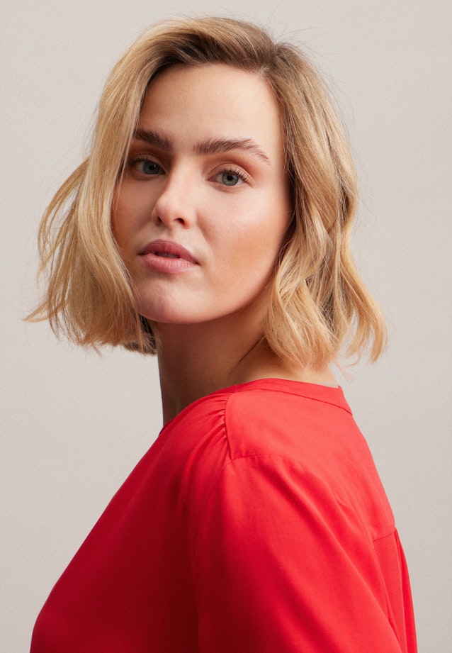 Women Grande taille V-Neck Slip Over Blouse red | Seidensticker