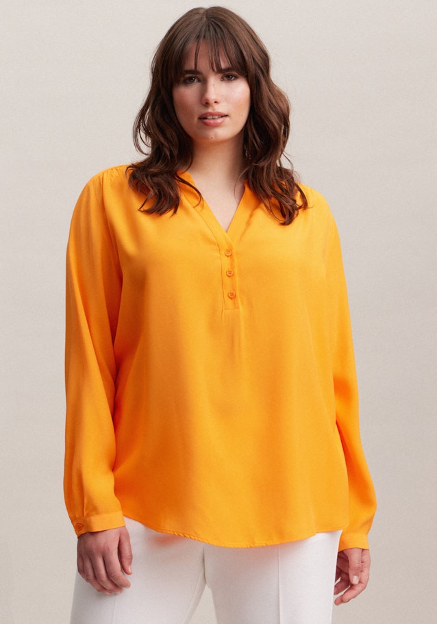 Grande taille V-Neck Slip Over Blouse in Orange | Seidensticker Onlineshop