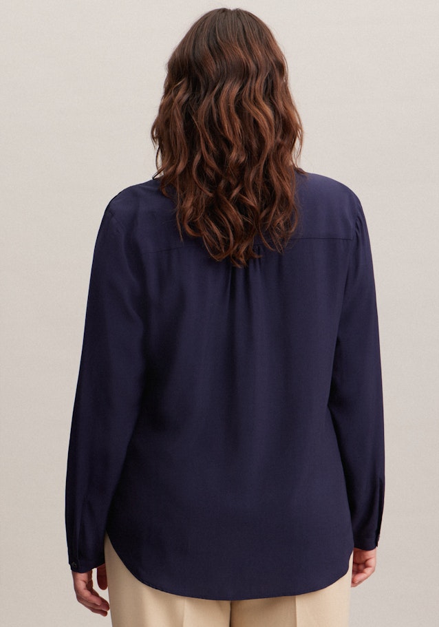 Grande taille V-Neck Slip Over Blouse in Dark Blue | Seidensticker Onlineshop