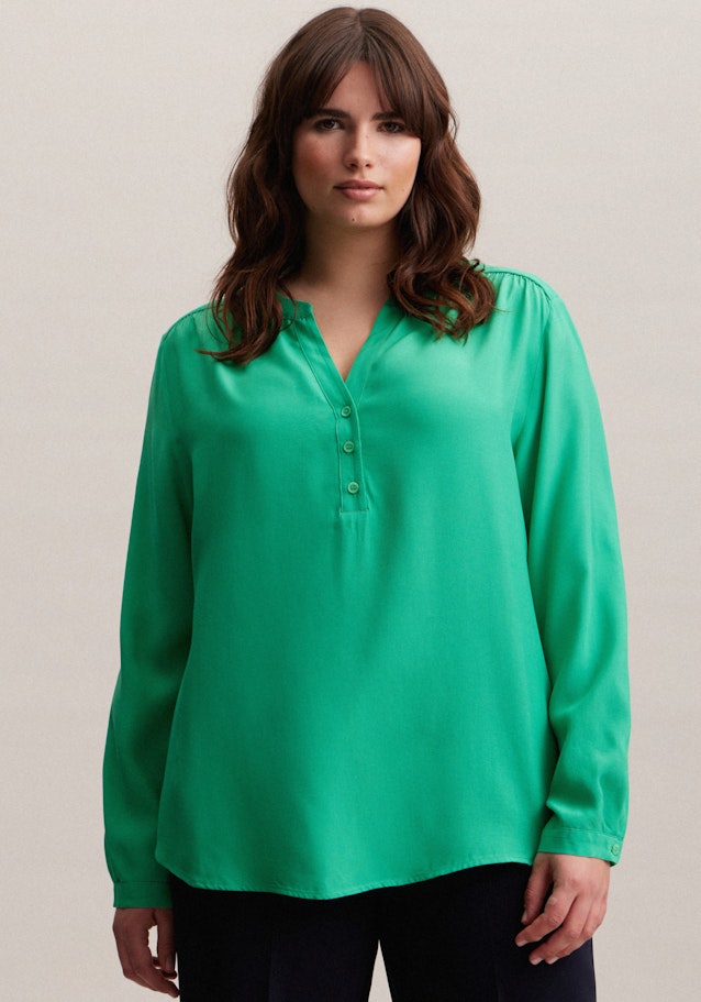 Grande taille V-Neck Slip Over Blouse in Green | Seidensticker Onlineshop
