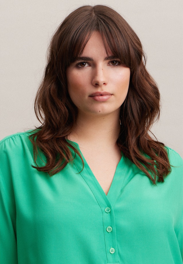 Grande taille V-Hals Overgooi-Blouse in Groen |  Seidensticker Onlineshop