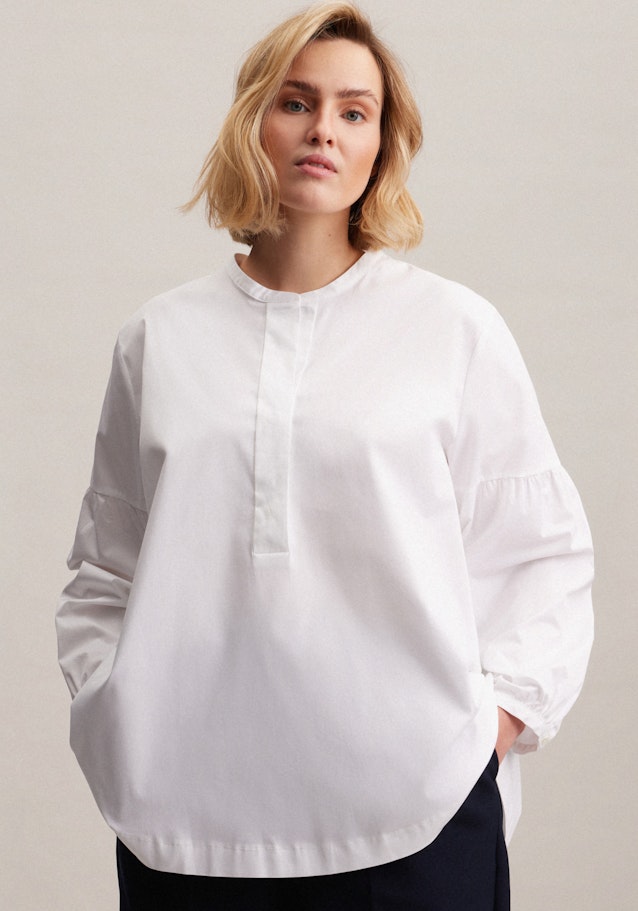 Grande taille Collar Stand-Up Blouse in White |  Seidensticker Onlineshop