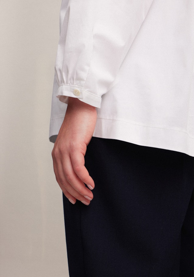 Grande taille Collar Stand-Up Blouse in White |  Seidensticker Onlineshop