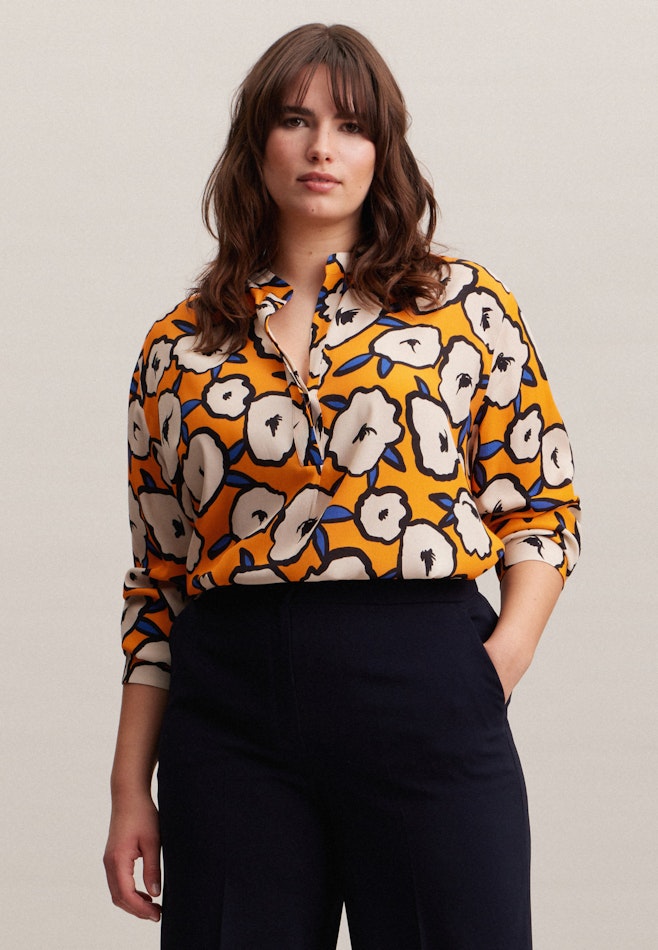 Curvy Kragen Stehkragenbluse Regular in Orange | Seidensticker Onlineshop