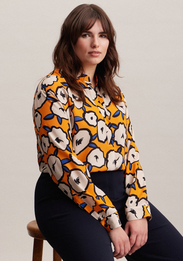 Grande taille Collar Stand-Up Blouse in Orange |  Seidensticker Onlineshop