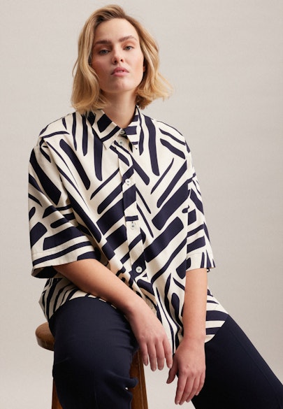 Shirt Blouse Print in Dark Blue |  Seidensticker Onlineshop