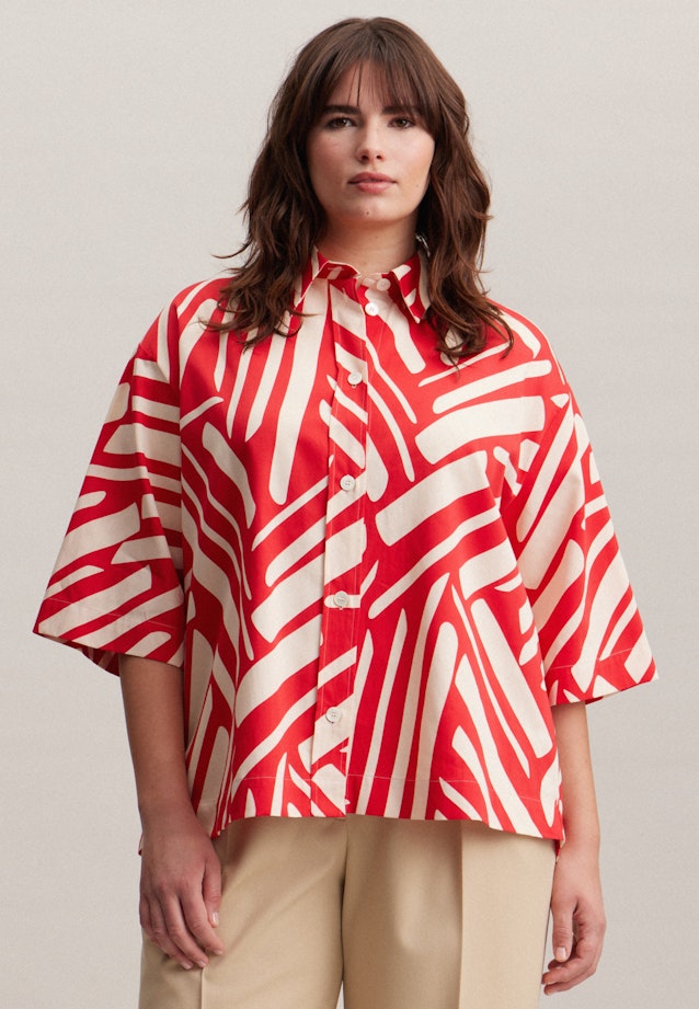 Collar Shirt Blouse in Red |  Seidensticker Onlineshop
