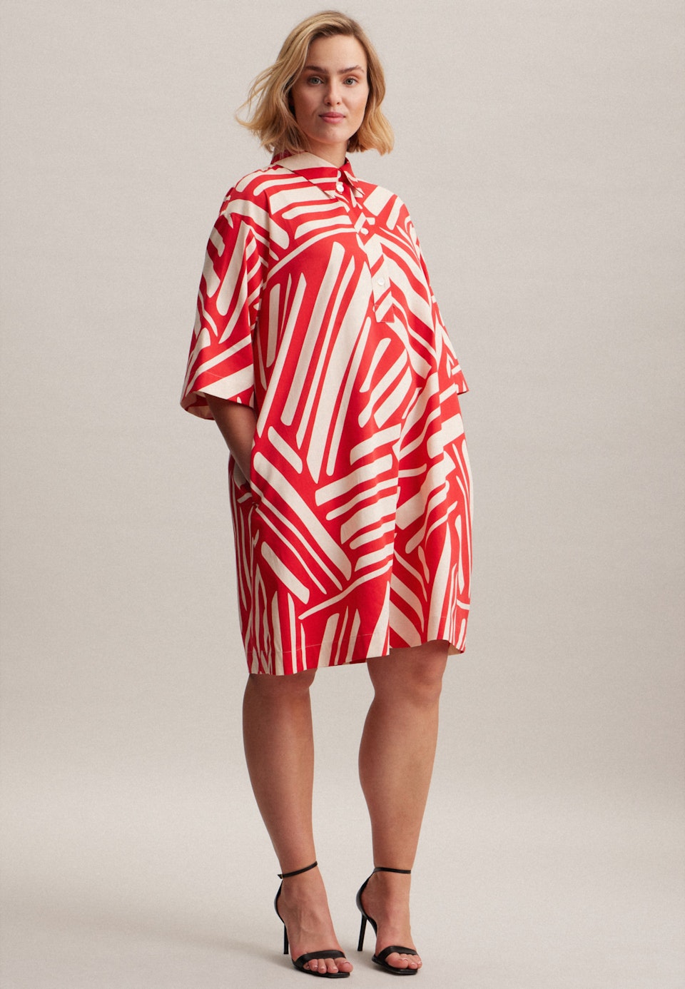 Kragen Kleid Regular Fit in Rot |  Seidensticker Onlineshop