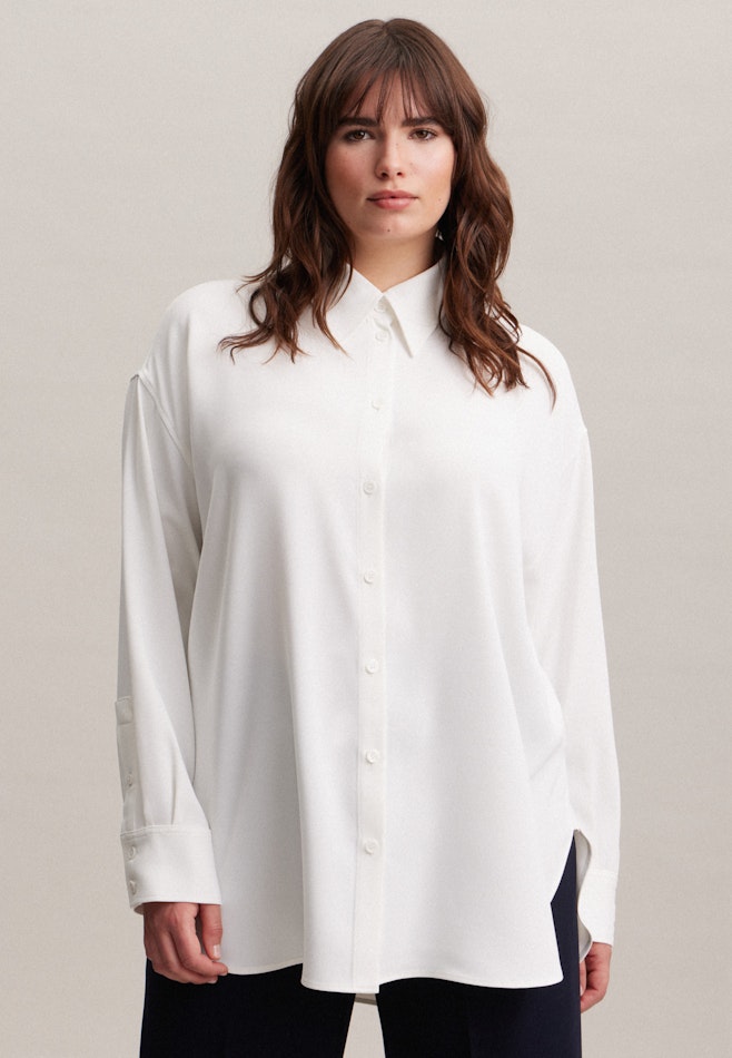 Curvy Kragen Longbluse Oversized in Weiß | Seidensticker Onlineshop