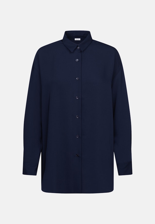 Grande taille Collar Long Blouse in Dark Blue |  Seidensticker Onlineshop