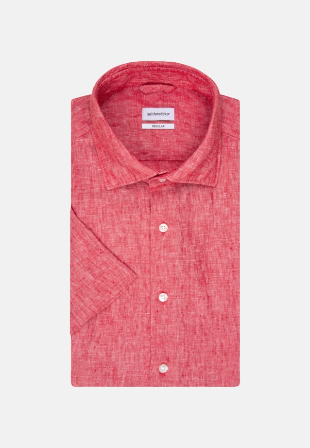 Leinen Kurzarm Business Hemd in Regular mit Kentkragen in Rot |  Seidensticker Onlineshop