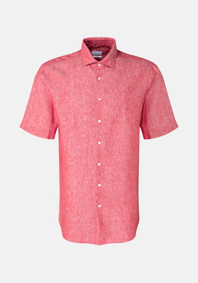 Linen Short sleeve Business Shirt in Regular fit with Kent-Collar in Red |  Seidensticker Onlineshop