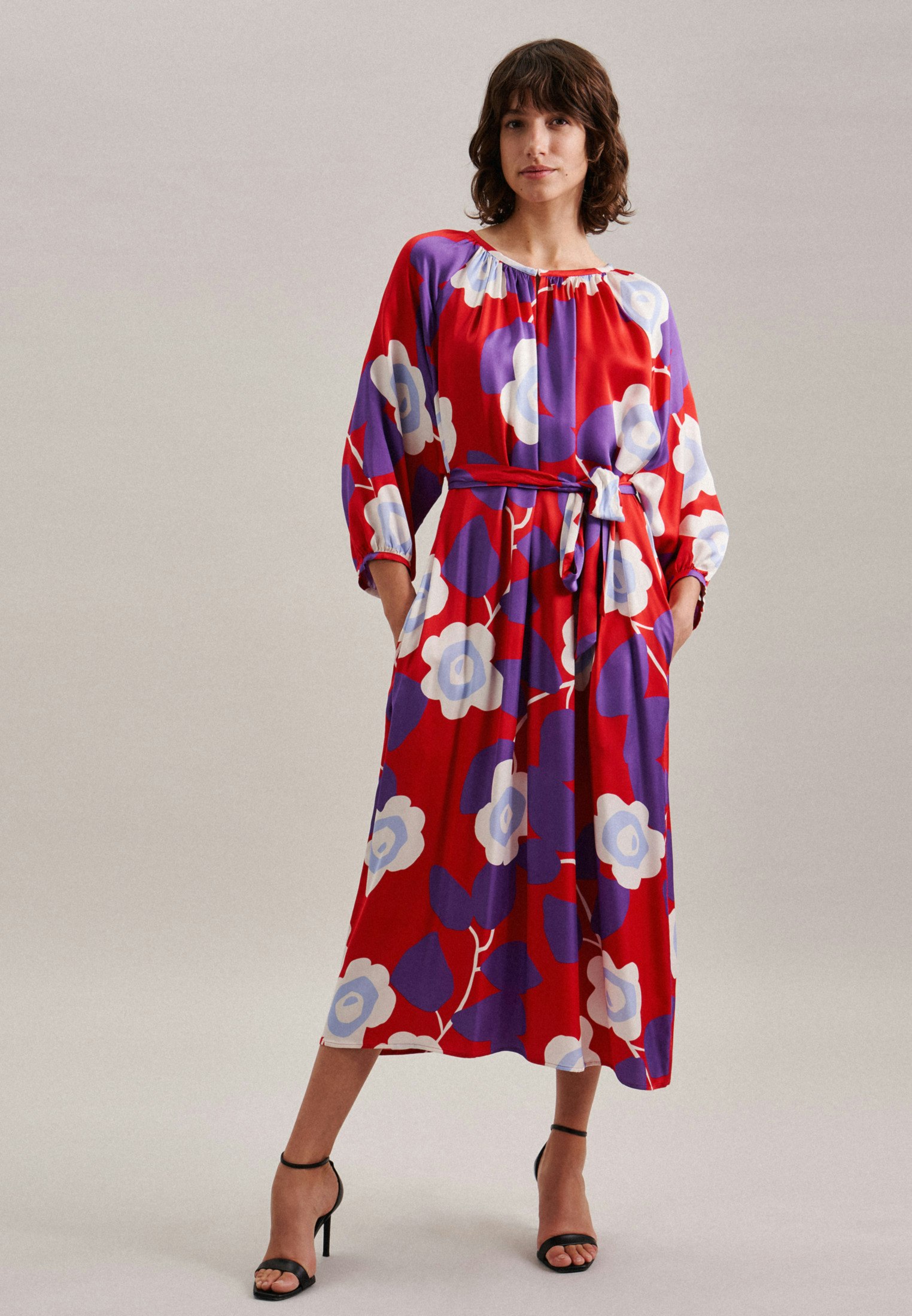 Robe Oversized Manchon 3 4 rouge Seidensticker