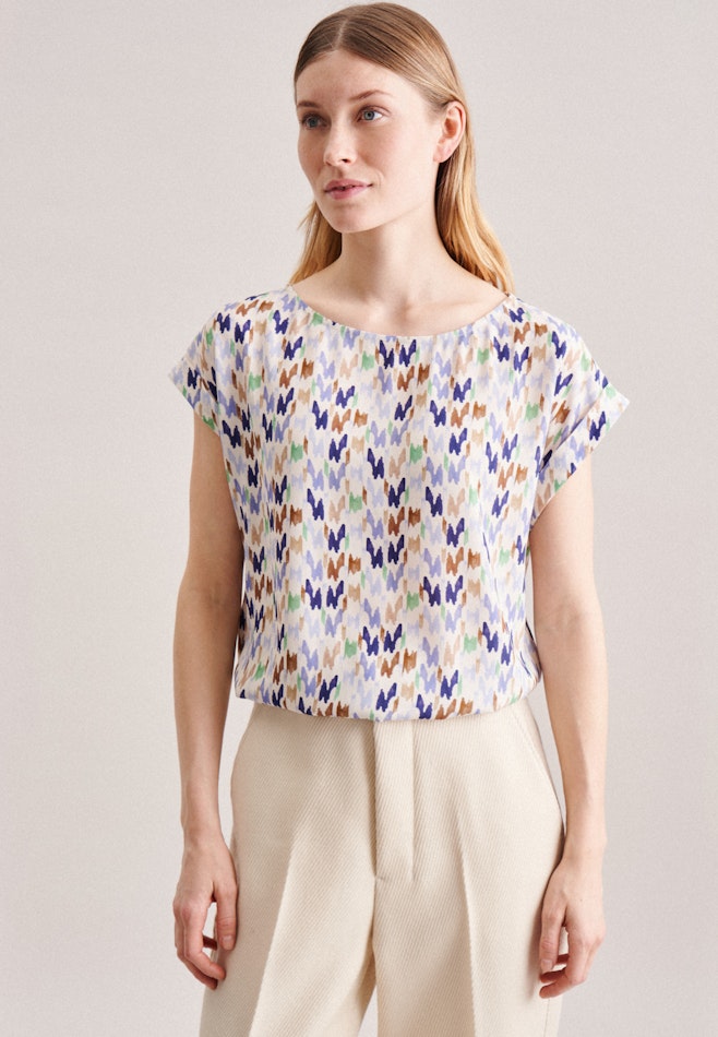 Short sleeve Crepe Shirt Blouse in Beige | Seidensticker online shop
