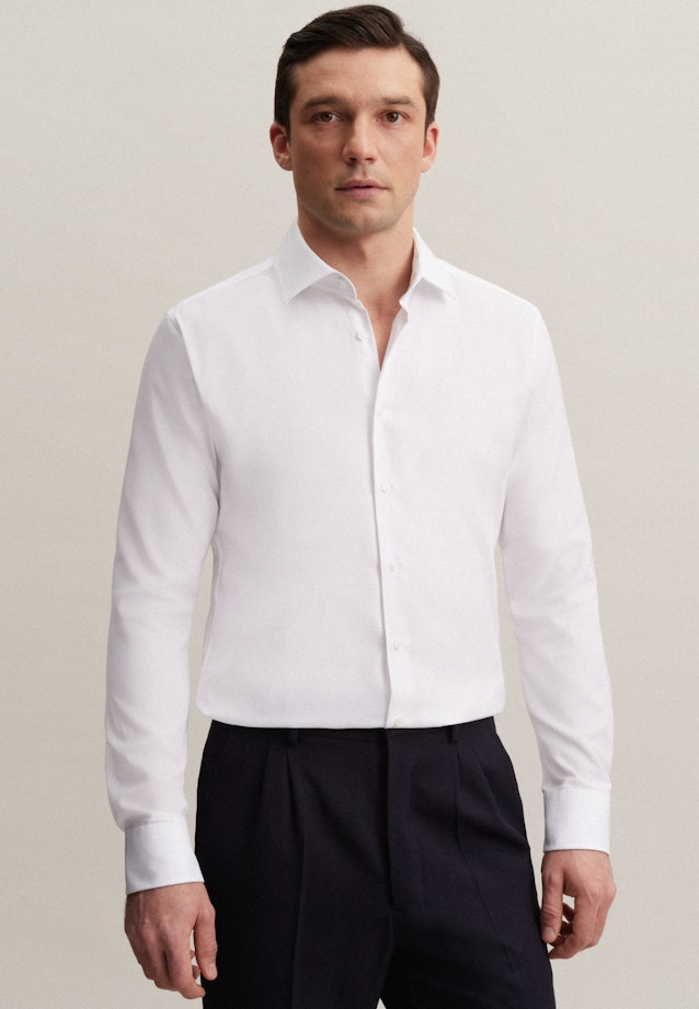 Easy-iron Twill Business overhemd in X-Slim with Kentkraag in Wit | Seidensticker Onlineshop