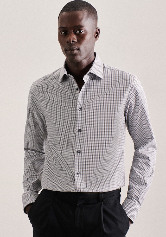 Non-iron Poplin Business Shirt in X-Slim with Kent-Collar in Grey | Seidensticker Onlineshop