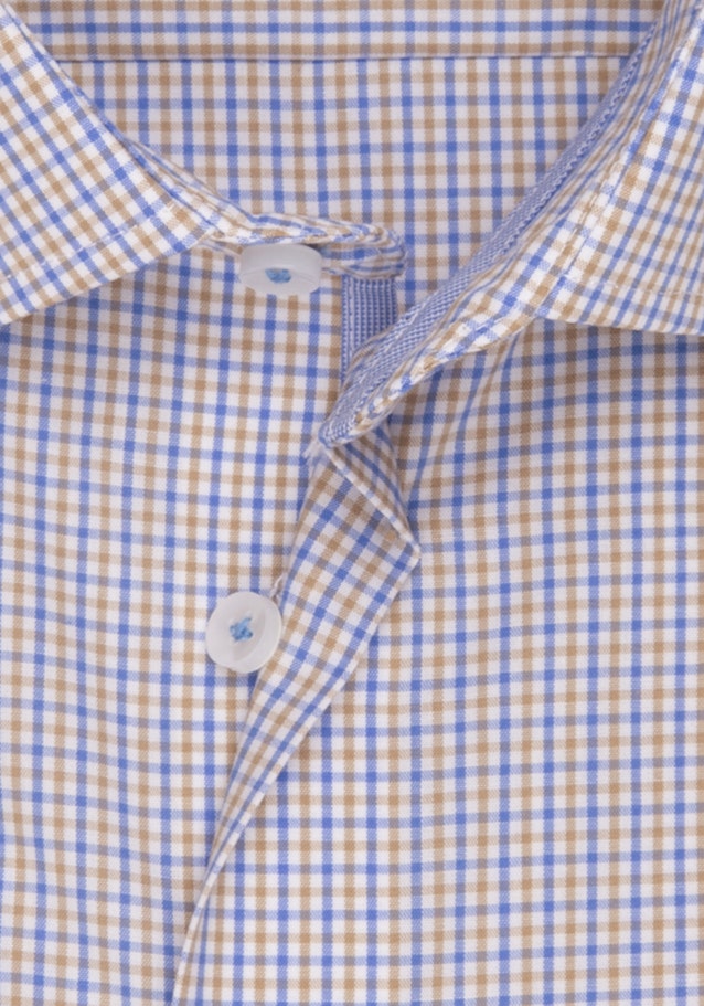 Non-iron Poplin Business Shirt in X-Slim with Kent-Collar in Brown |  Seidensticker Onlineshop