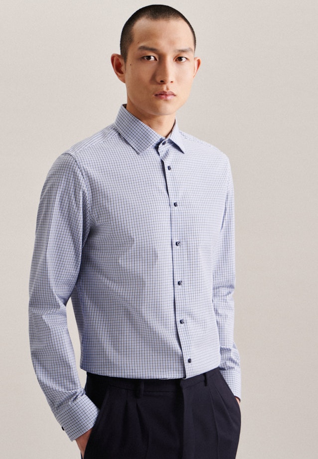 X-Slim Chemise d'affaires carreaux in Bleu Foncé |  Seidensticker Onlineshop