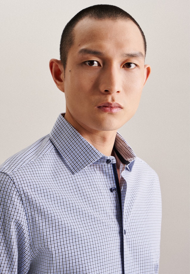 X-Slim Business Hemd Karo in Dunkelblau |  Seidensticker Onlineshop