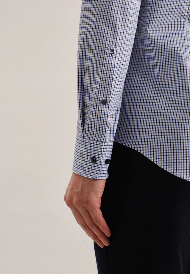 X-Slim Chemise d'affaires carreaux in Bleu Foncé |  Seidensticker Onlineshop