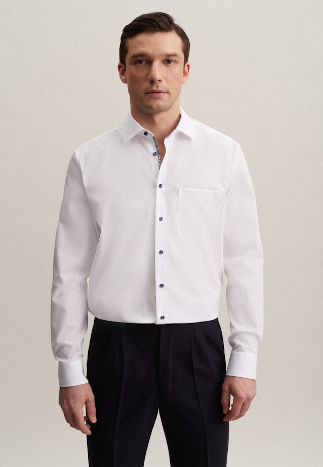 Regular Chemise d'affaires Uni in Blanc |  Seidensticker Onlineshop