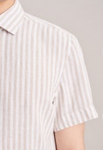 Linen Short sleeve Business Shirt in Slim with Kent-Collar in Brown |  Seidensticker Onlineshop