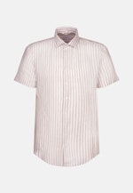 Linen Short sleeve Business Shirt in Slim with Kent-Collar in Brown |  Seidensticker Onlineshop