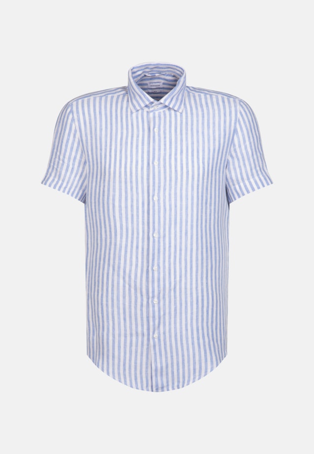 Linen Short sleeve Business Shirt in Slim with Kent-Collar in Light Blue |  Seidensticker Onlineshop