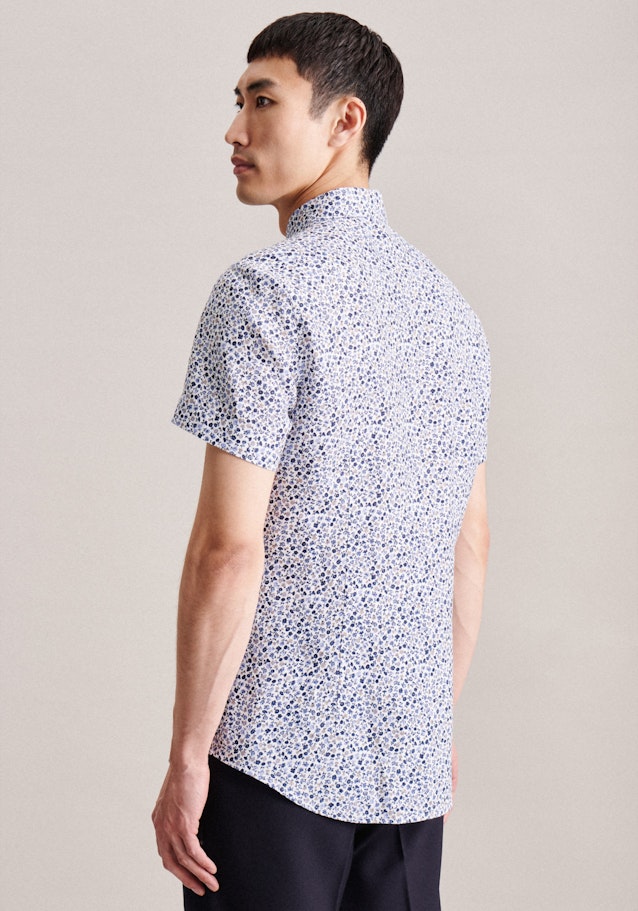 Linen Short sleeve Business Shirt in Slim with Kent-Collar in Brown |  Seidensticker Onlineshop