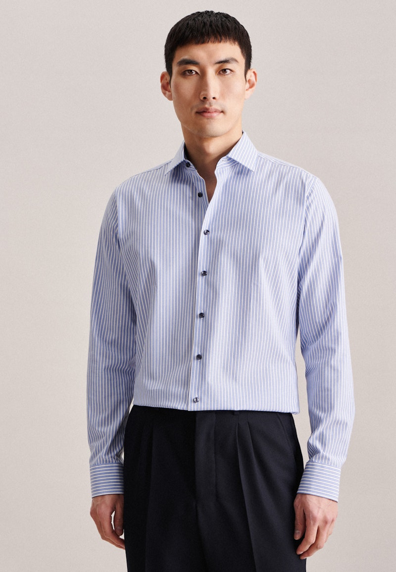 Non-iron Poplin Business Shirt in X-Slim with Kent-Collar