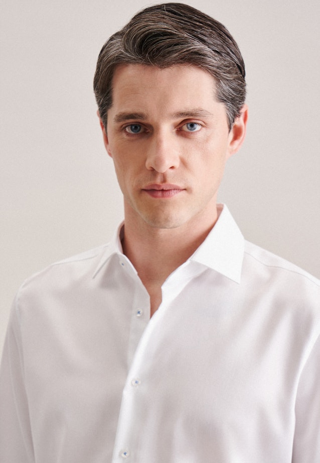 Non-iron Twill Business Shirt in Slim with Kent-Collar in White |  Seidensticker Onlineshop