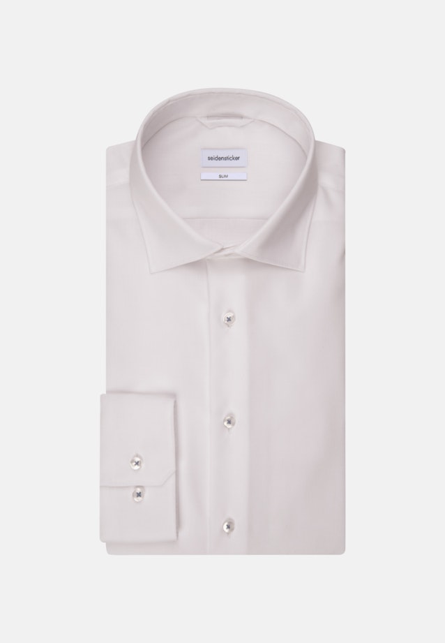 Non-iron Twill Business Shirt in Slim with Kent-Collar in White |  Seidensticker Onlineshop