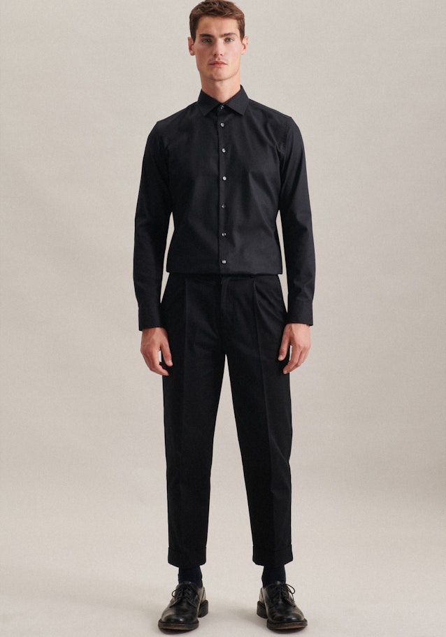Easy-iron Twill Business Shirt in X-Slim with Kent-Collar in Black |  Seidensticker Onlineshop