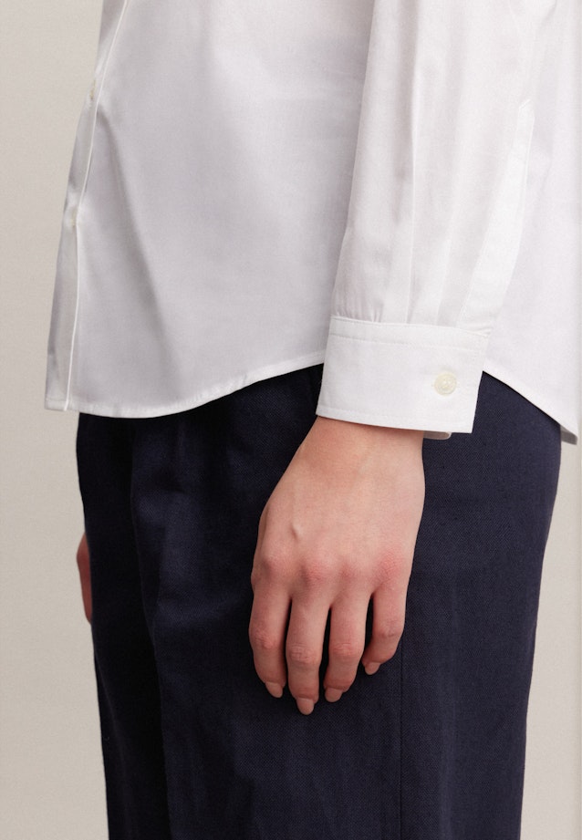 Korte mouwen Popeline Shirtblouse in Wit |  Seidensticker Onlineshop