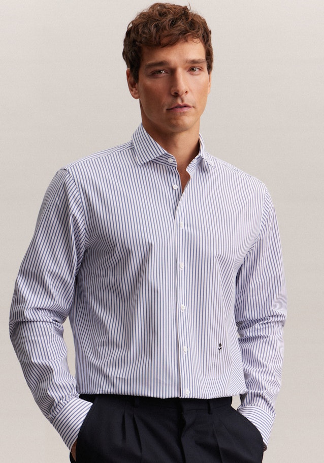 Business Shirt in Regular with Kent-Collar in Medium Blue | Seidensticker Onlineshop