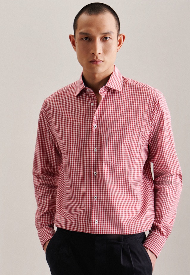 Regular Business Hemd Karo in Rot |  Seidensticker Onlineshop