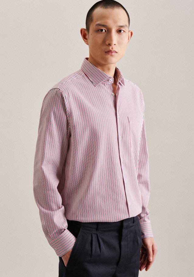 Non-iron Twill Business Shirt in Regular with Kent-Collar in Red | Seidensticker Onlineshop