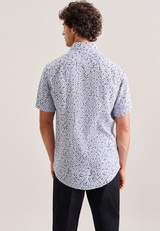 Linen Short Arm Business Shirt in Regular with Kent-Collar in Brown | Seidensticker Onlineshop