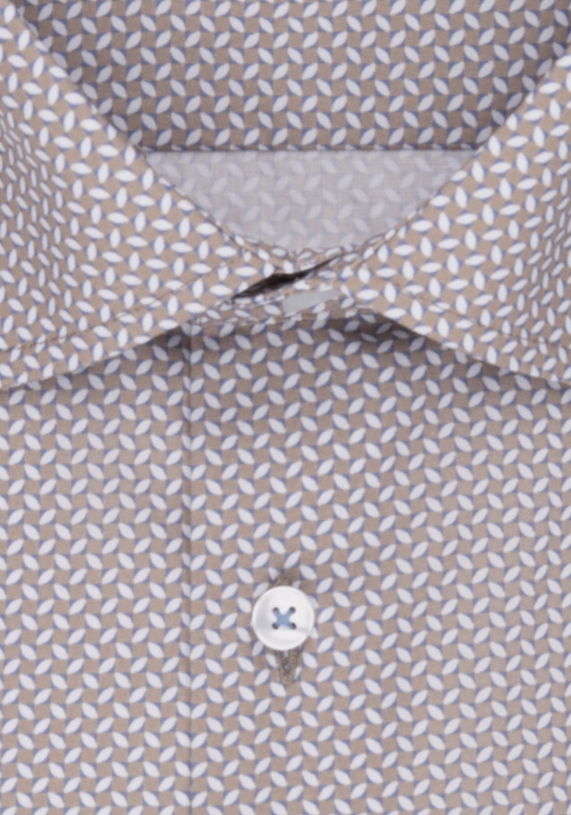 Popeline Kurzarm Business Hemd in Regular mit Kentkragen in Braun |  Seidensticker Onlineshop