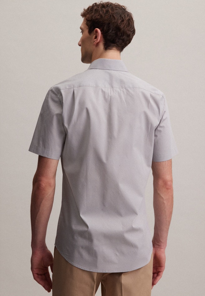 Poplin Short sleeve Business Shirt in Regular with Kent-Collar in Brown | Seidensticker online shop