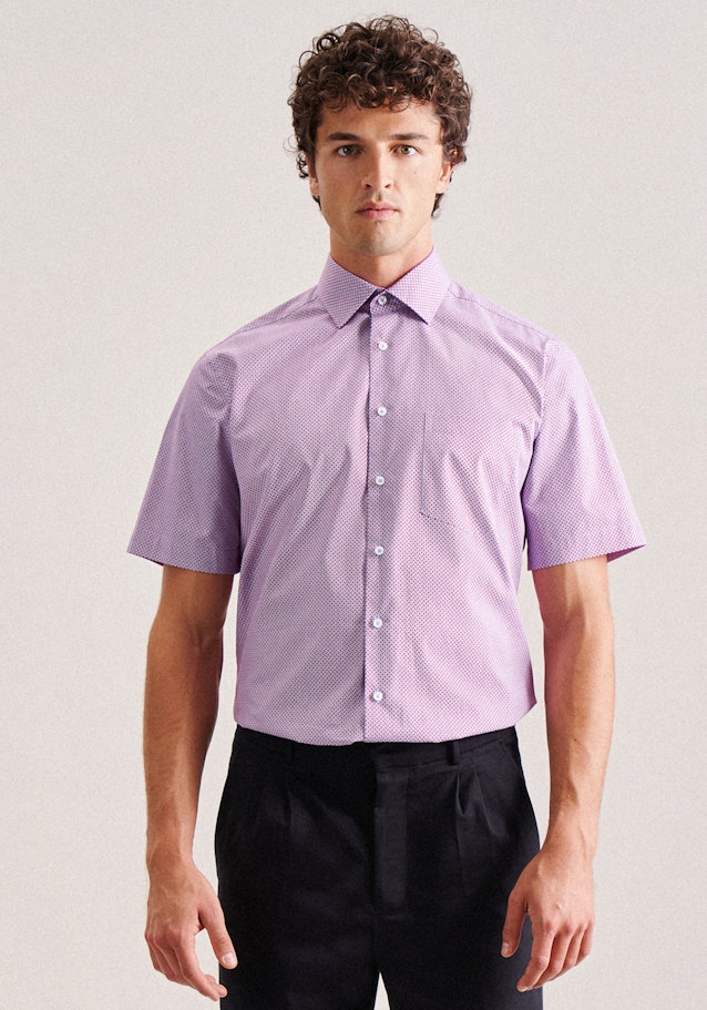 Poplin Short sleeve Business Shirt in Regular with Kent-Collar in Red | Seidensticker Onlineshop