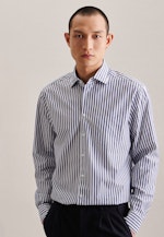 Chemise Business Regular Chambray Col Kent in Bleu Moyen |  Seidensticker Onlineshop