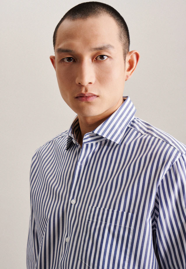Regular Business shirt Stripe in Medium Blue |  Seidensticker Onlineshop