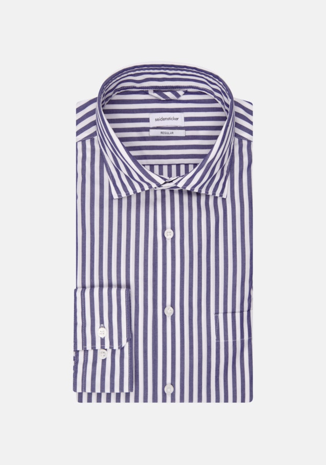 Bügelleichtes Chambray Business Hemd in Regular mit Kentkragen in Mittelblau |  Seidensticker Onlineshop