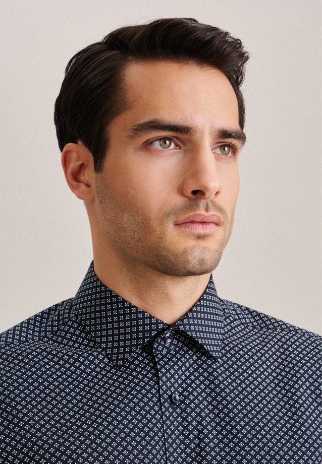 Regular Chemise d'affaires Imprimé in Bleu Foncé |  Seidensticker Onlineshop